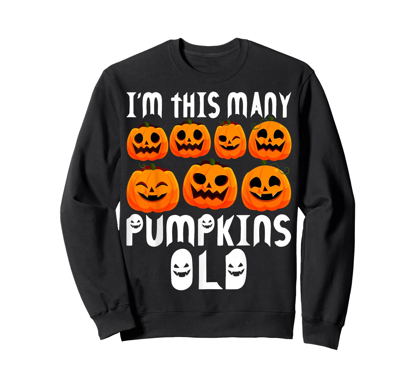 I'm This Many Pumpkins Old Ghost 7th Birthday Halloween T-Shirt