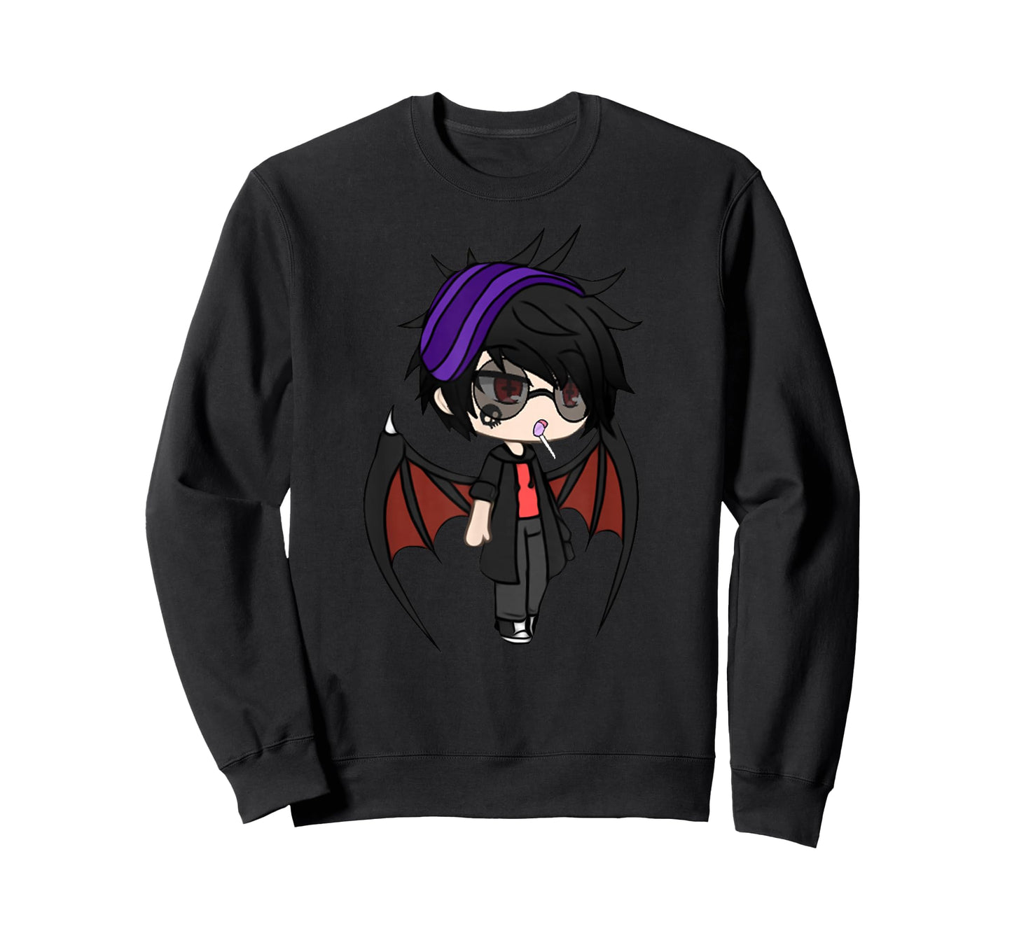 Cute Chibi style Kawaii Anime Vamp Boy with Vampire Wings T-Shirt
