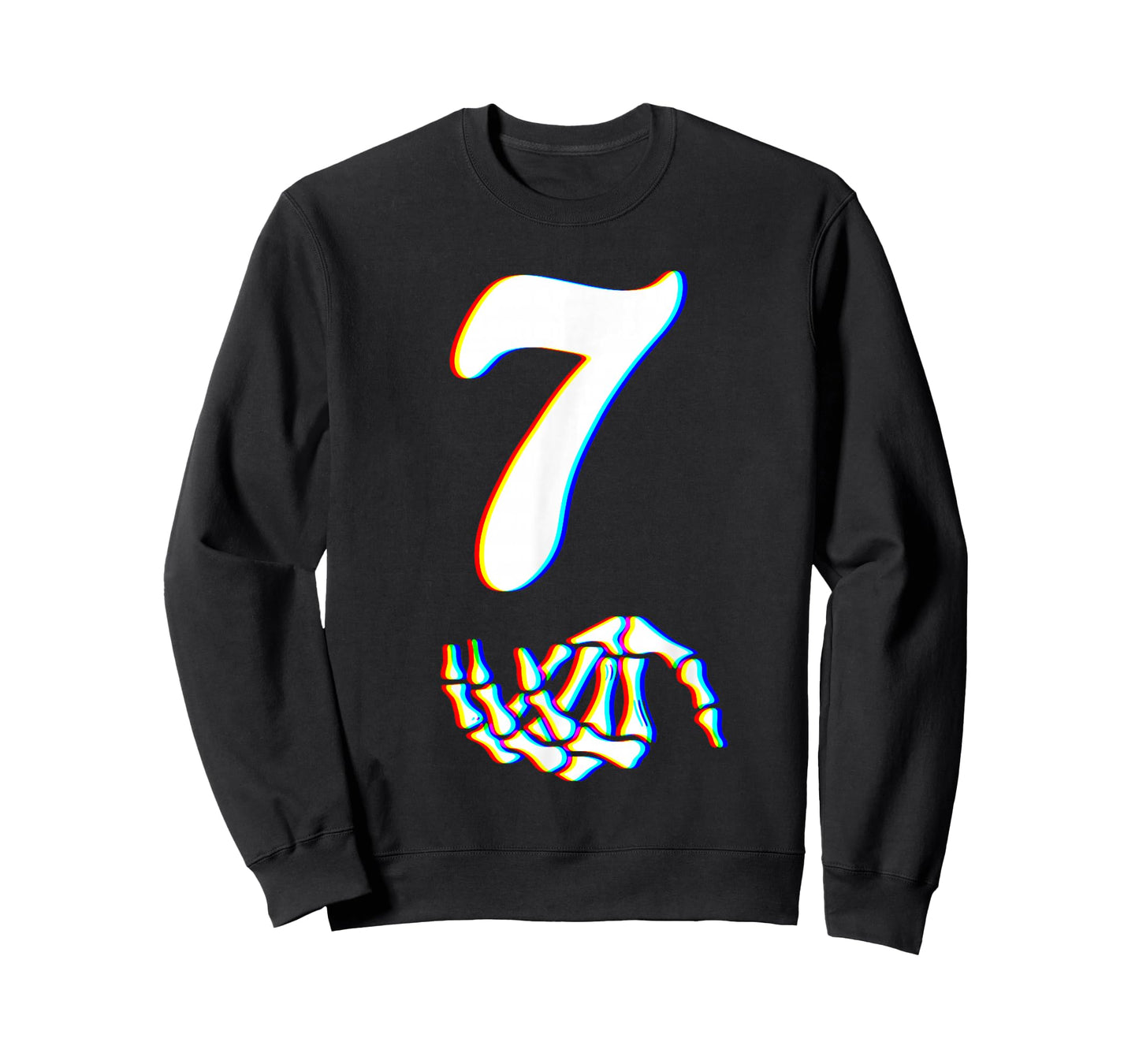 Number 7 Matching 67 Meme Skeleton Hand Halloween Costume T-Shirt