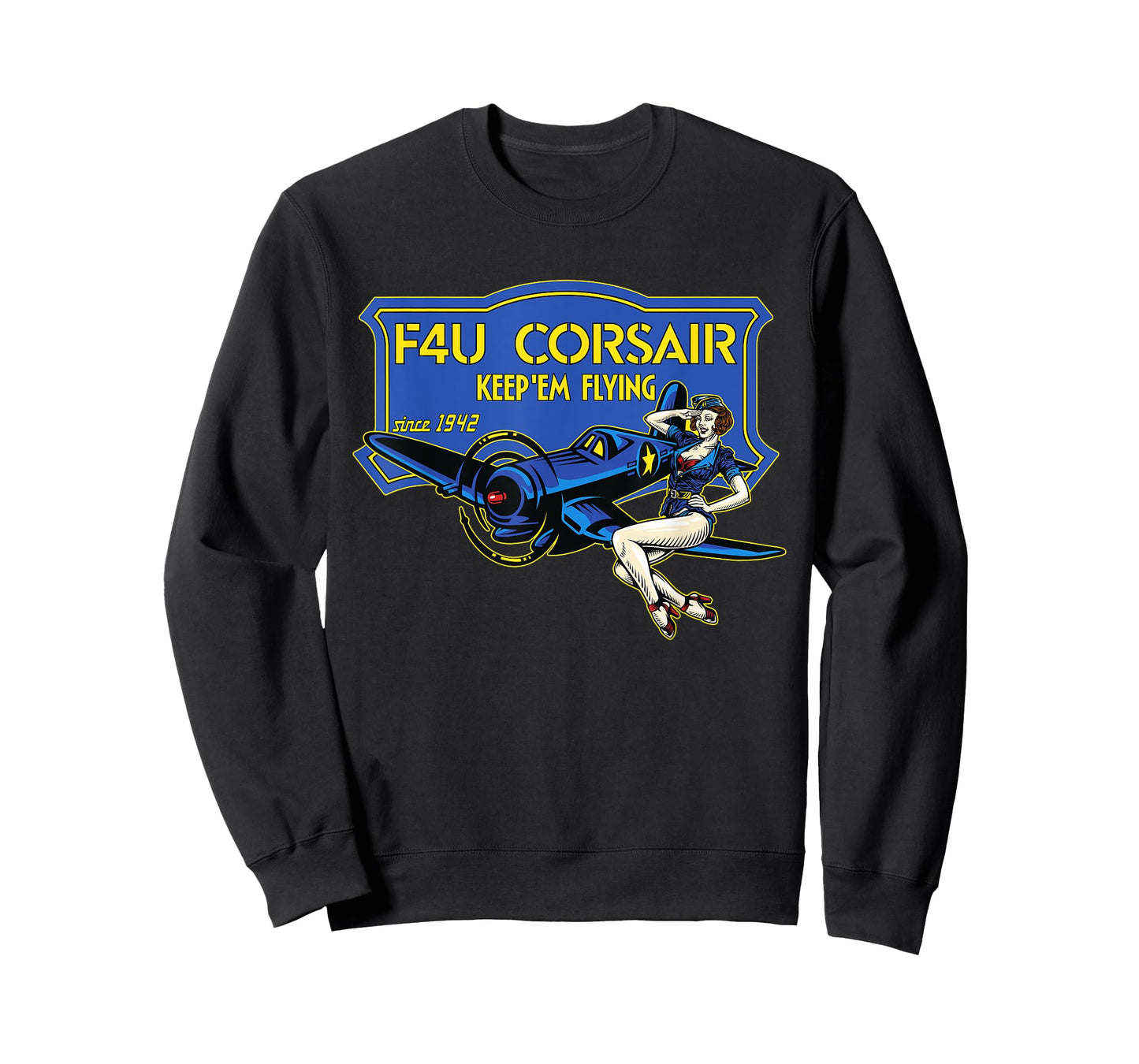 F4U Corsair WW2 Plane Pinup Girl Warbird Airshow Shirt T-Shirt