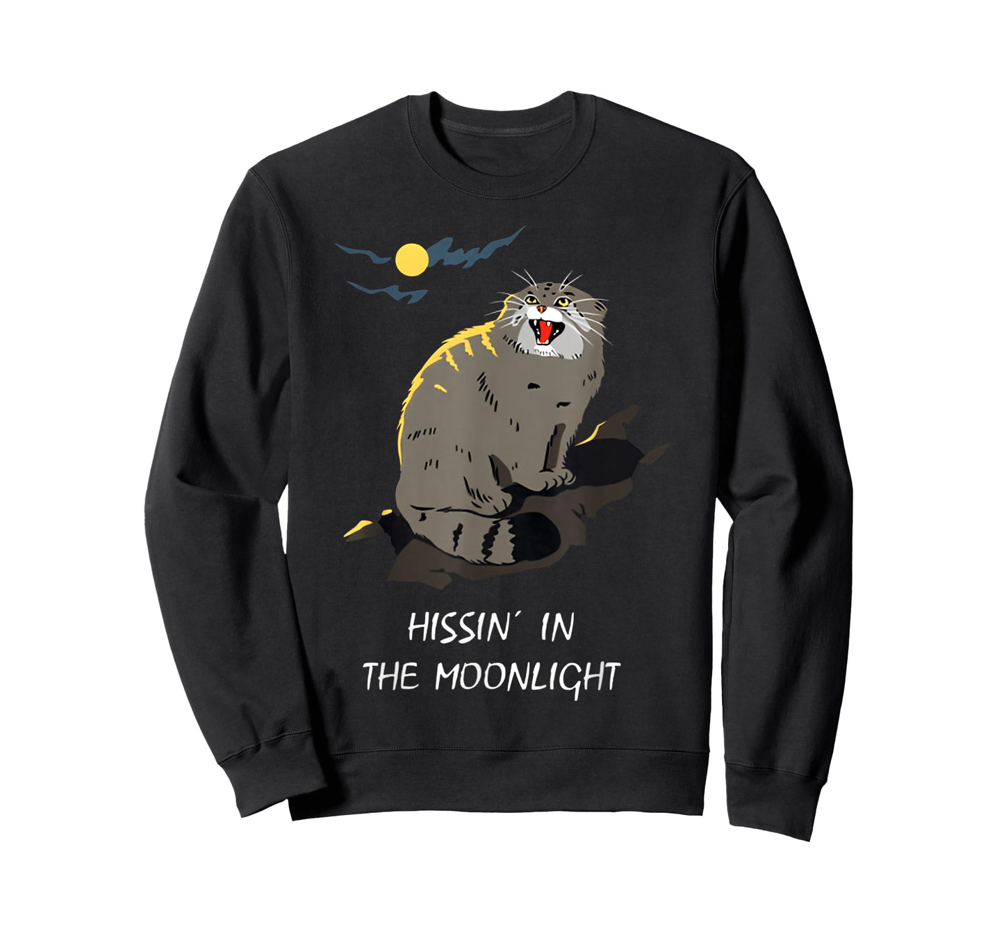 Hissin in the moonlight pallas cat FUNNY Cat Silly Cat T-Shirt