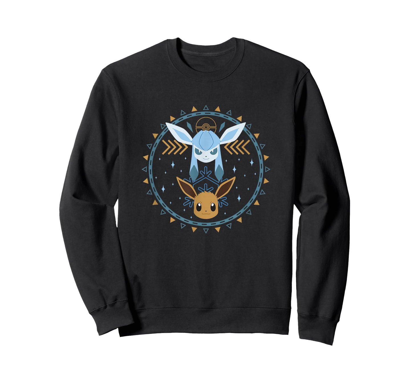 Pokémon Eevee & Glaceon Winter Themed Circle Portrait T-Shirt