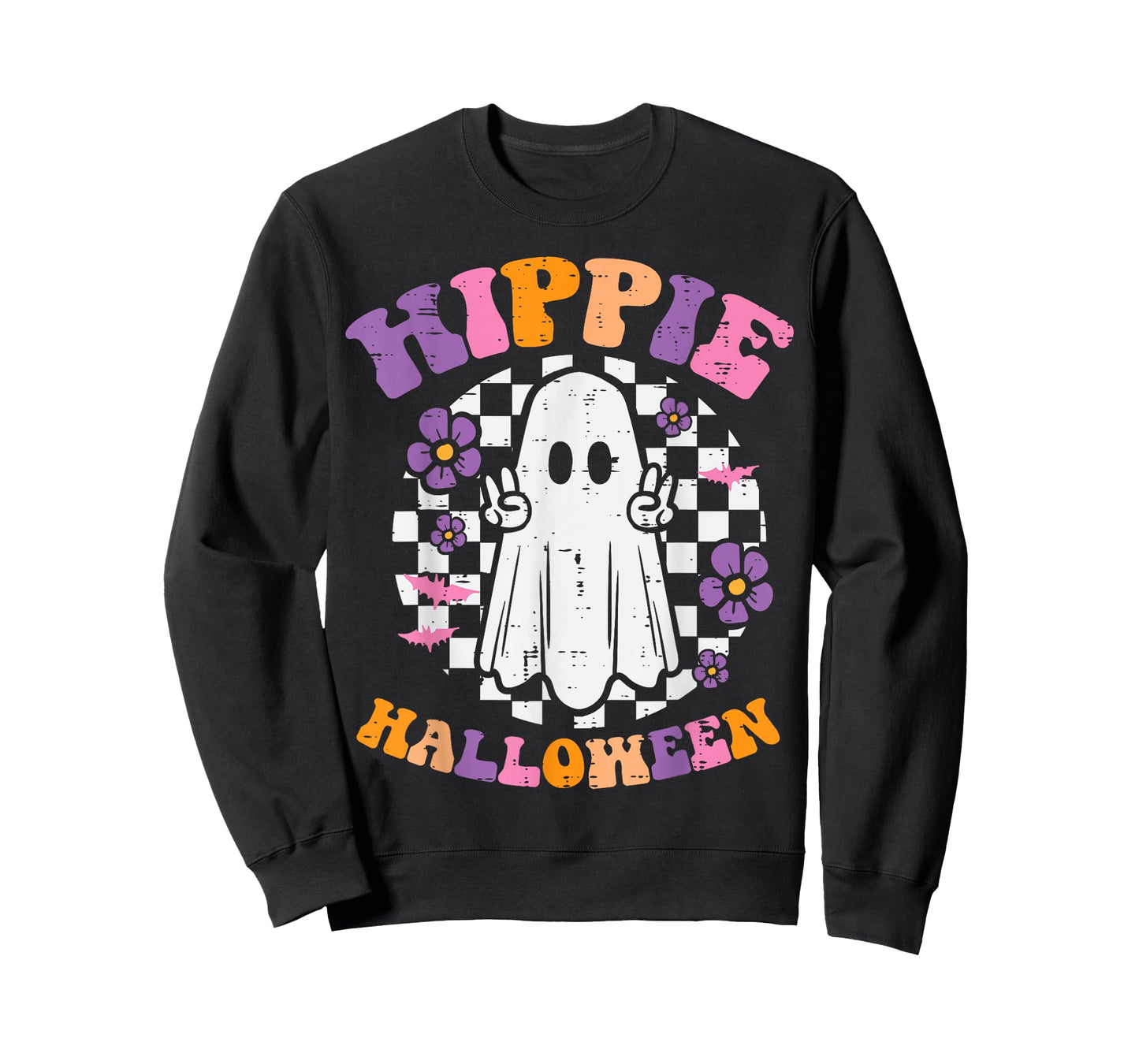 Hippie Halloween Ghost Peace Retro Costume Women Kids Men T-Shirt