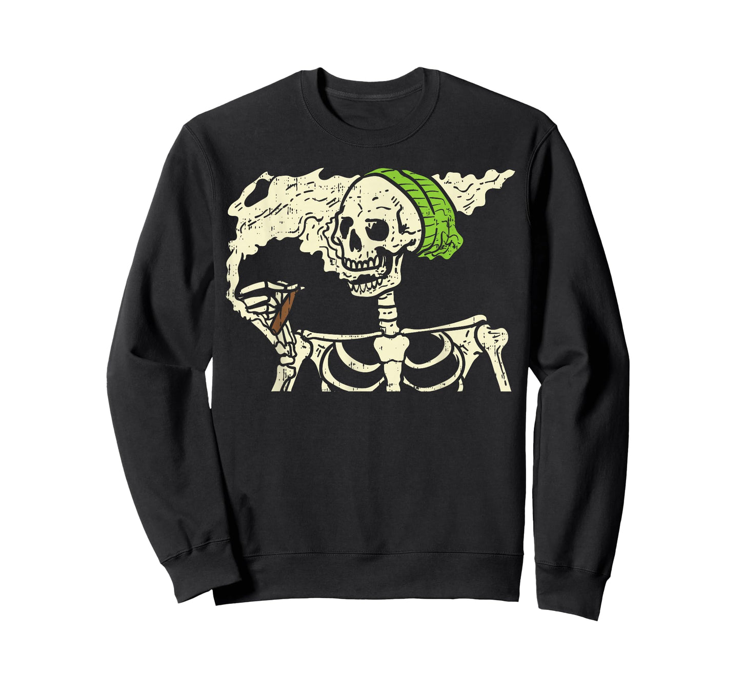 Smoking Skeleton Joint Funny Weed Pot 420 Cannabis Halloween T-Shirt