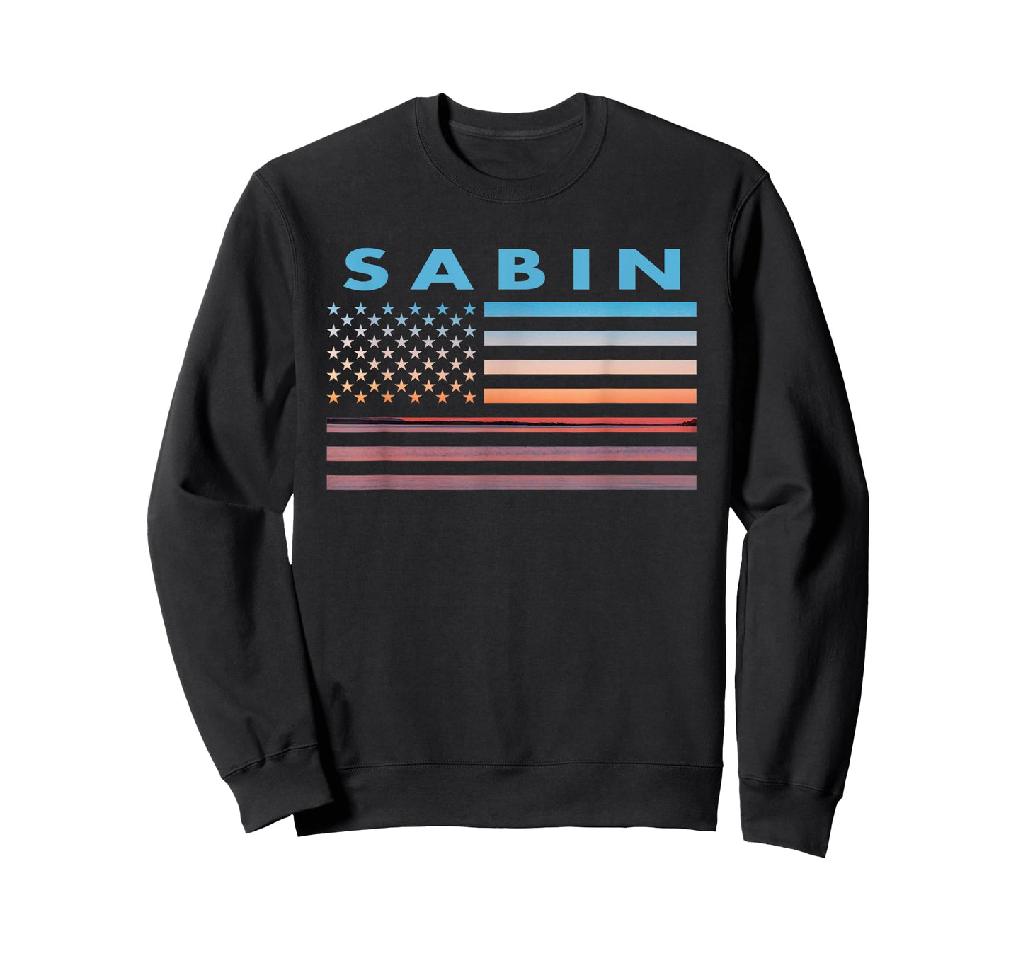 Vintage Sunset American Flag Sabin, Wisconsin T-Shirt for Women Men