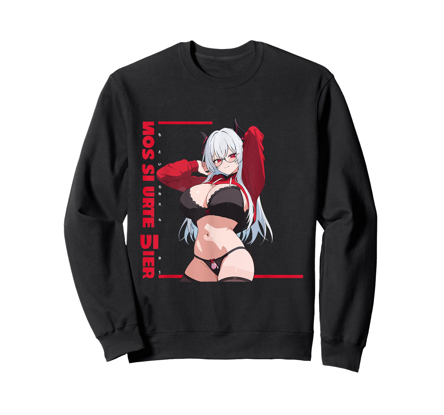 Waifu Sexy Anime Girl Glasses Horns Japanese Style T-Shirt
