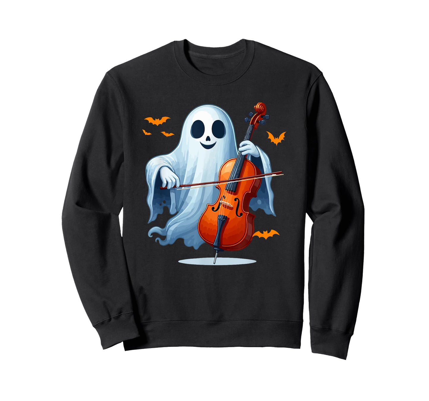 Boo Ghost Playing Cello Halloween Musical Instrument T-Shirt