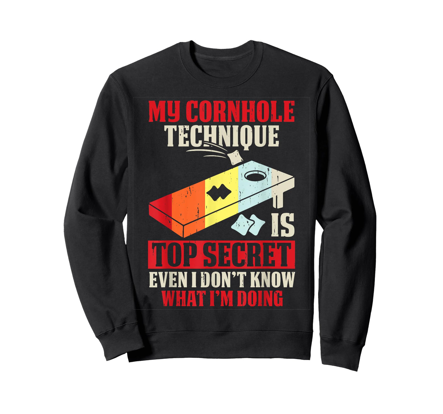 Funny Cornhole T-Shirt, Small, Black