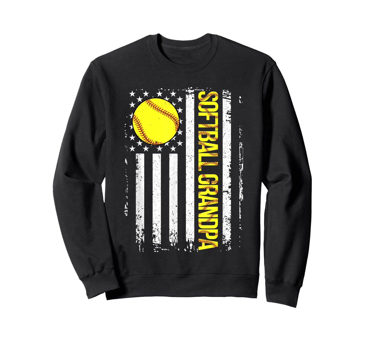Softball Grandpa American Flag Vintage ic Game Day T-Shirt for Women Men