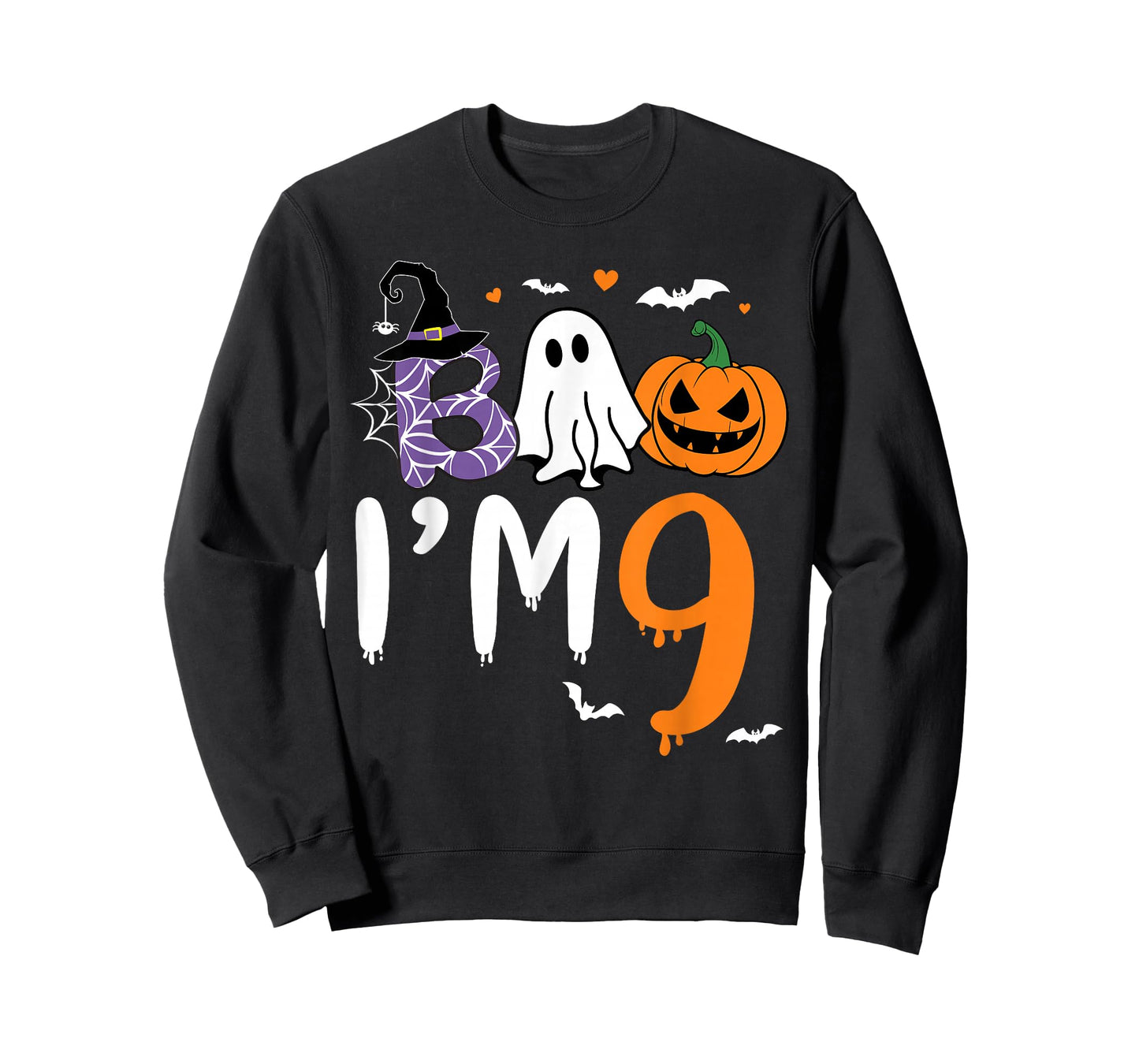 Boo I'm 9 Year Old Ghost 9th Birthday Boy Halloween Costume T-Shirt