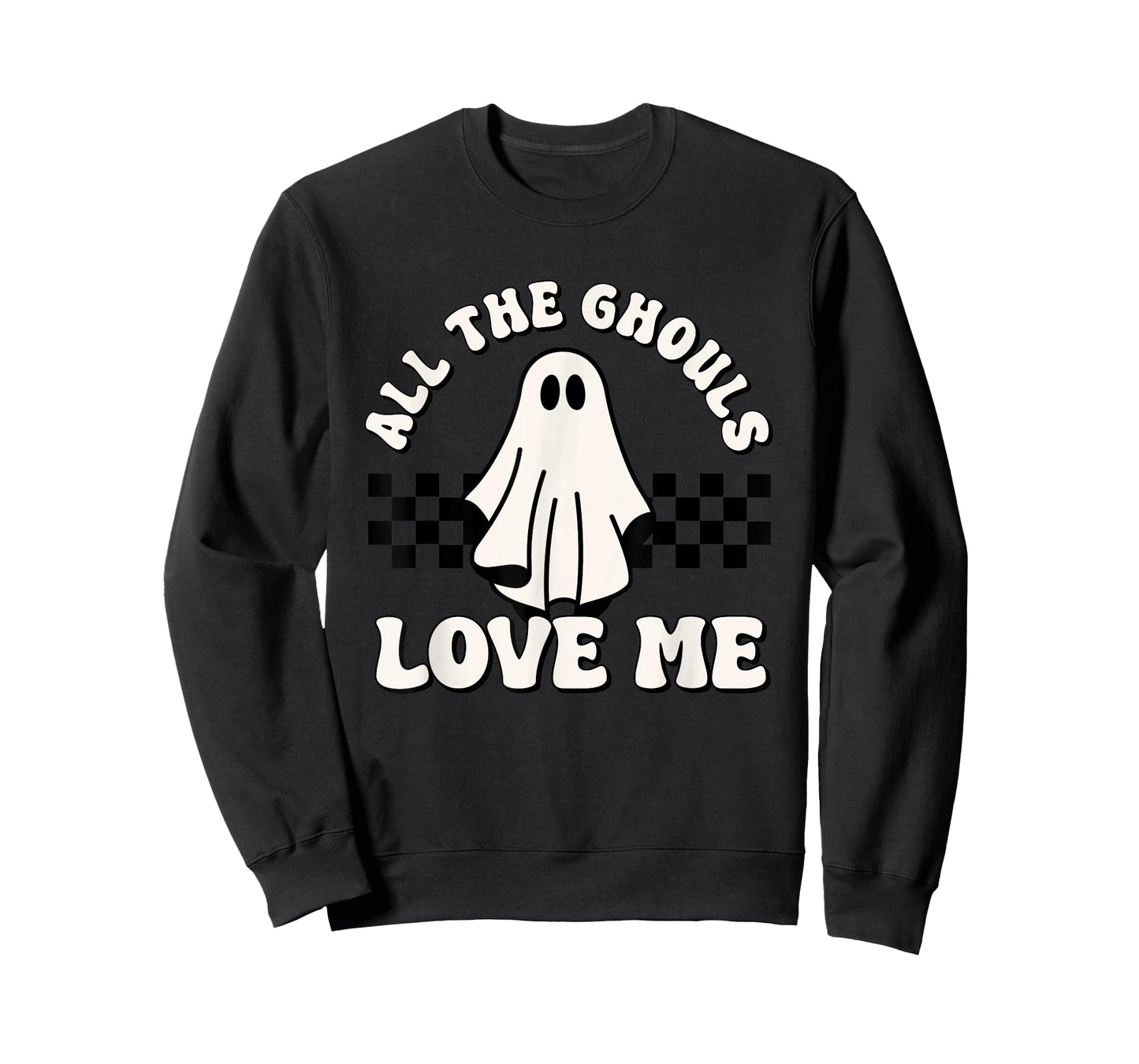 Boys Halloween Ghost Retro Groovy All The Ghouls Love Me T-Shirt