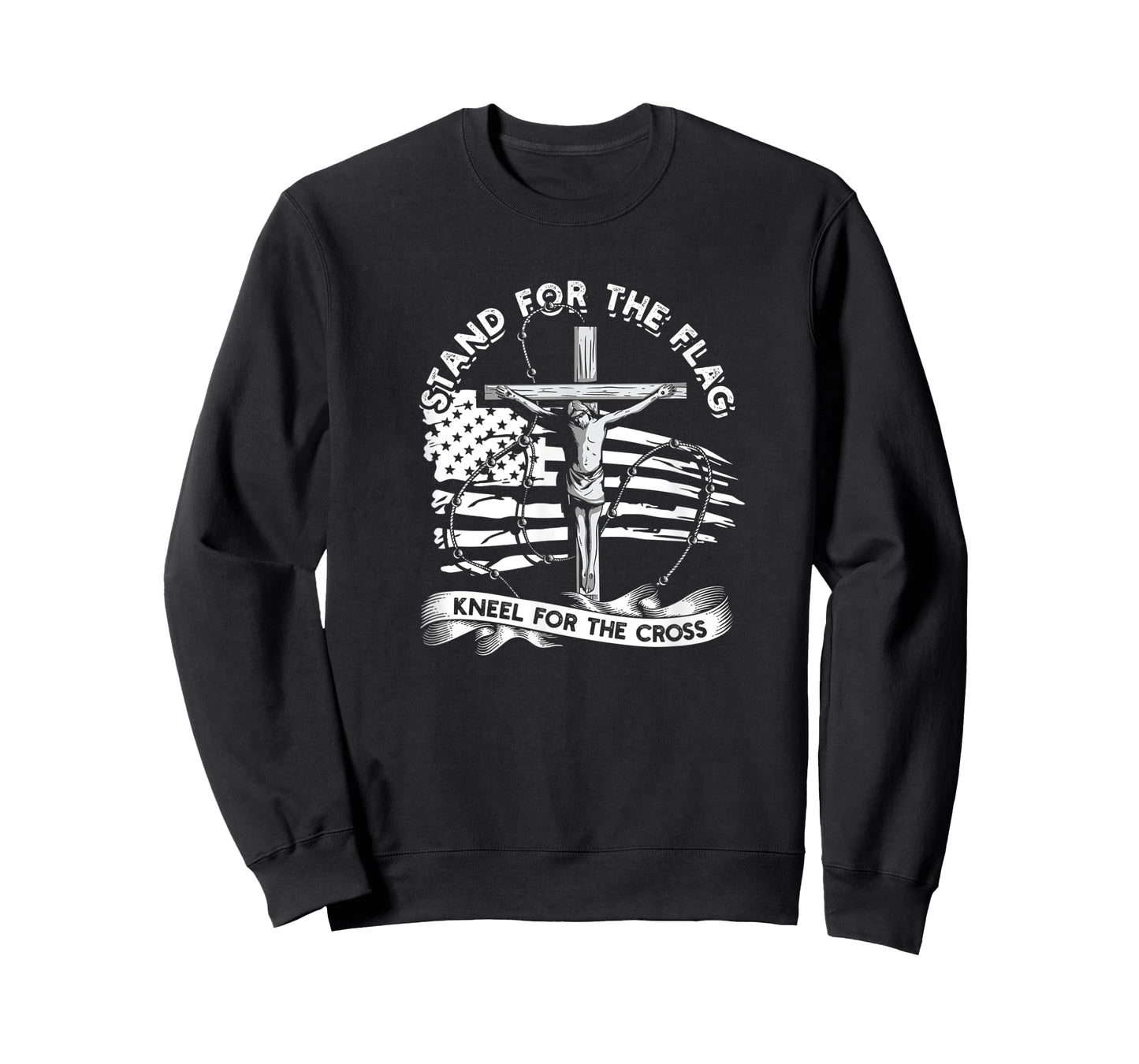 Stand for the Flag Kneel for the Cross - Patriotic Jesus T-Shirt