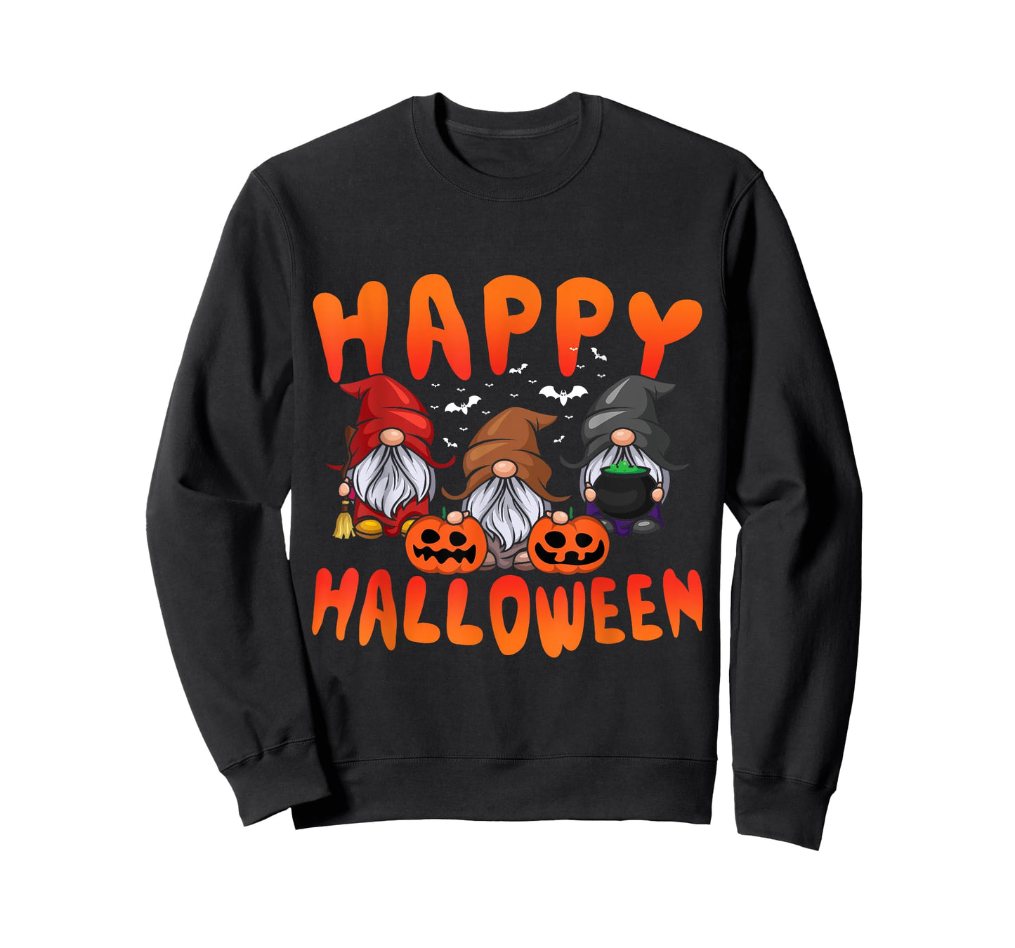 Gnomes Halloween Greeting Holiday Pumpkin Creepy Halloween T-Shirt