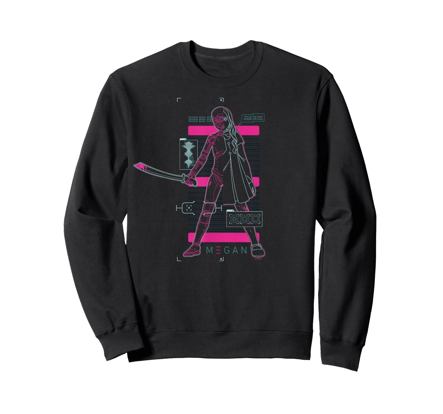 M3GAN Neon Combat Mode Schematic Design T-Shirt