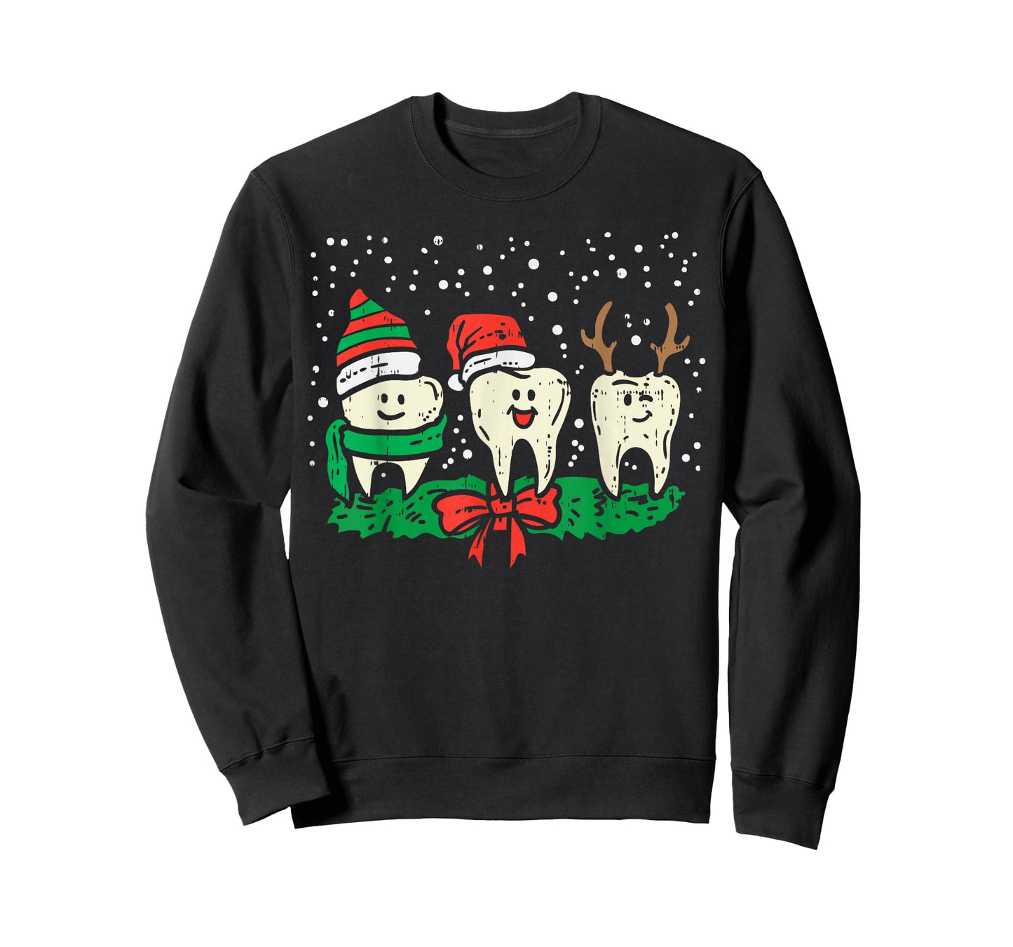 Dental Cute Christmas Teeth Reindeer Santa Snow Dentist Gift T-Shirt