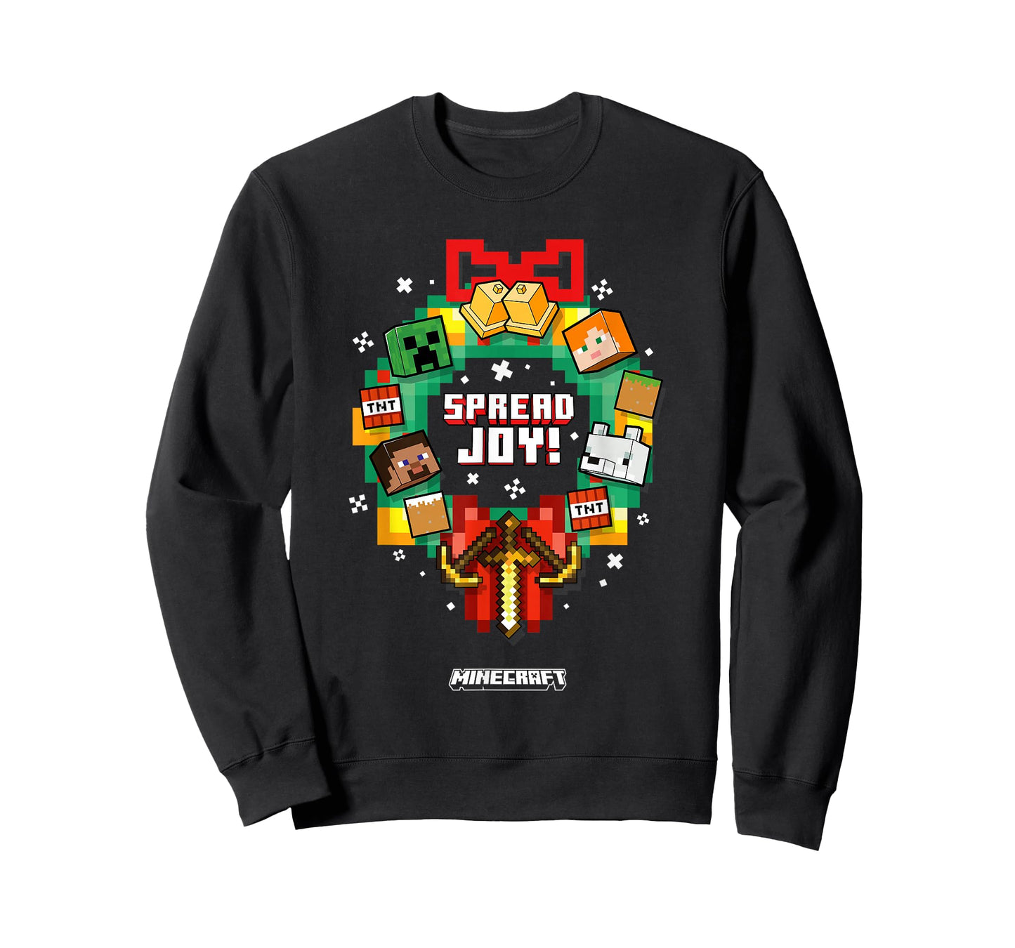 Minecraft Christmas Spread Joy! Xmas Crown Group Shot T-Shirt