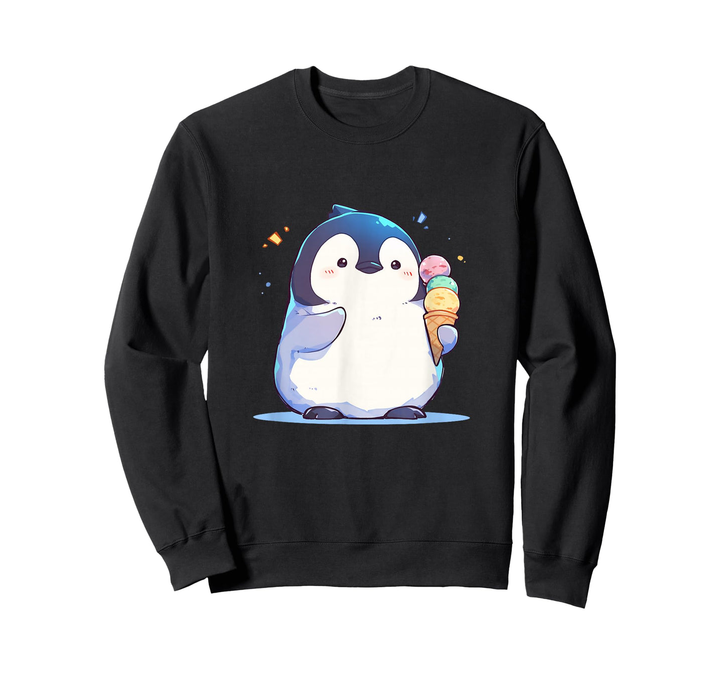 Penguin Eating Ice Cream - Penguin Kawaii T-Shirt