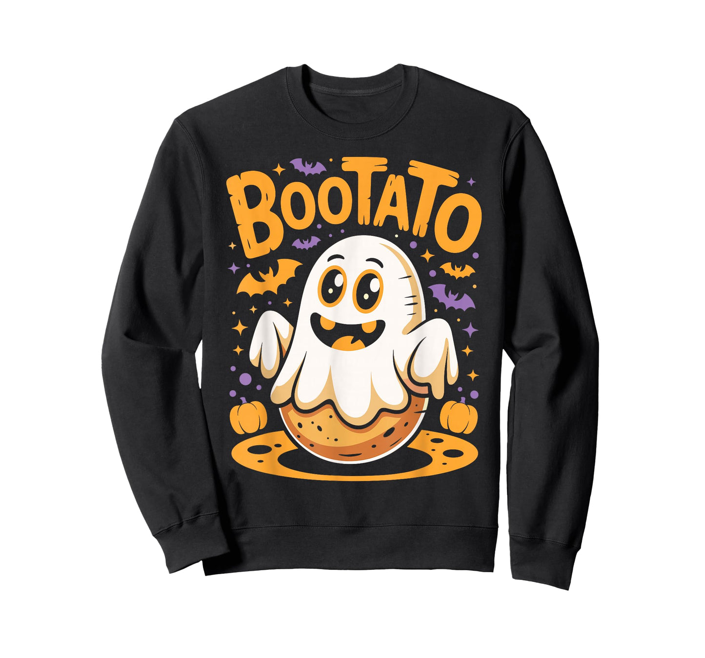 Bootato Funny Ghost Spooky Boo French Fries Potato Halloween T-Shirt