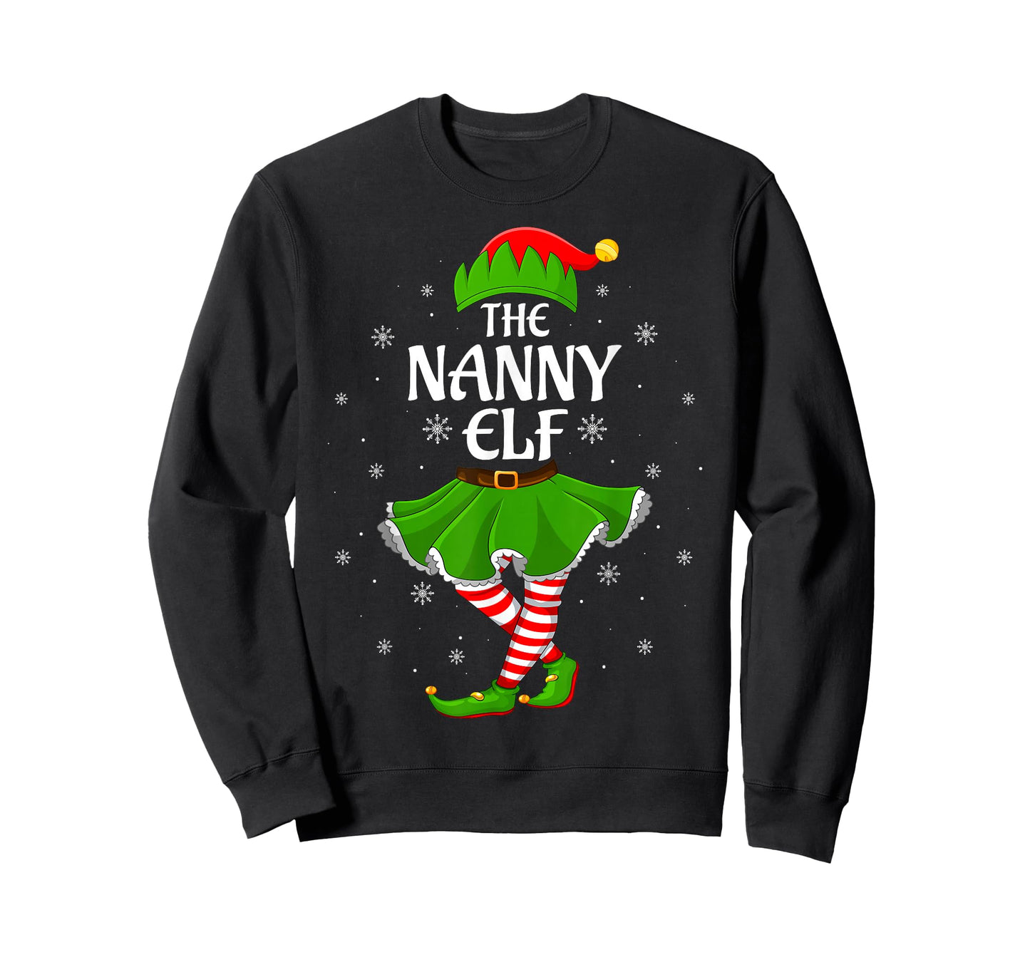 Nanny Elf Christmas Family Girls Women Elf Squad Xmas T-Shirt