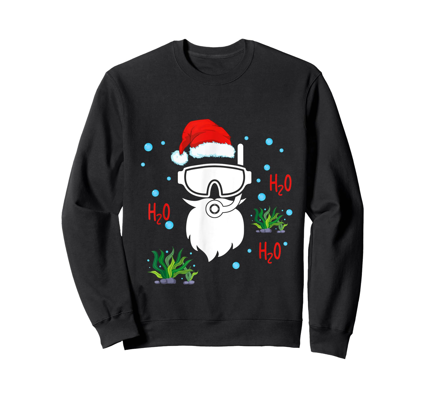 Christmas Diving Santa Face Funny Scuba Diver Dving Lover T-Shirt