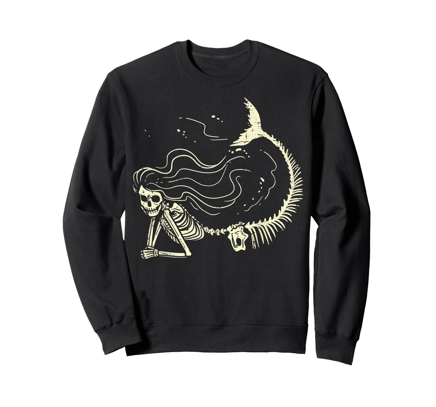 Mermaid Skeleton Cute Halloween Costume Women Girls Kids T-Shirt