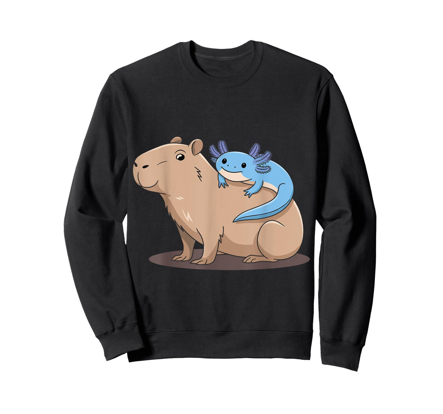 Cute Kawaii Axolotl Hugging Capybara Lover Animal Boys Kids T-Shirt