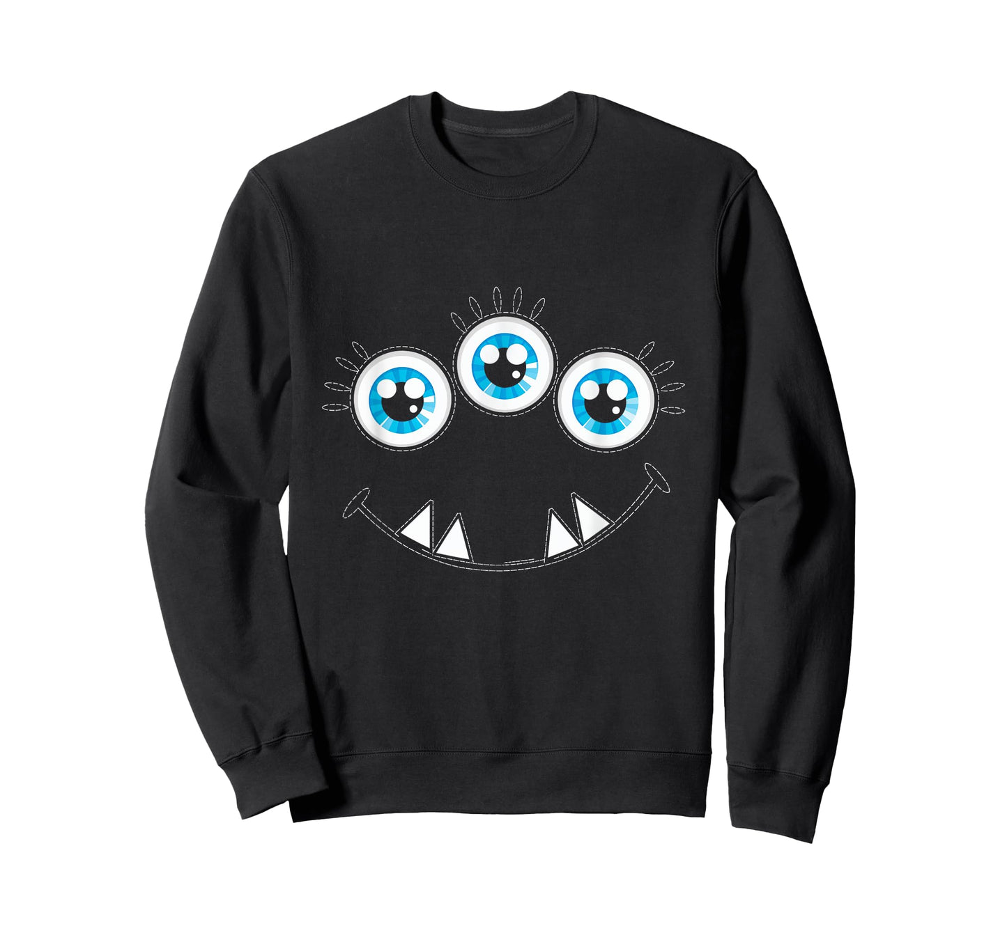 Three Eyed Monster Face Cute Halloween Fun Kids Adults T-Shirt