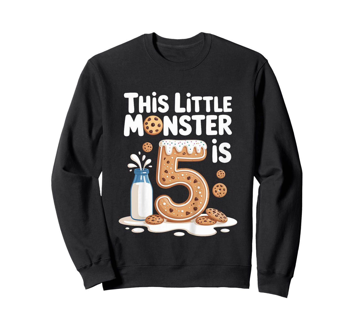 Kids This Cute Monster is 5 Cute Cookie 1st Birthday T-Shirt