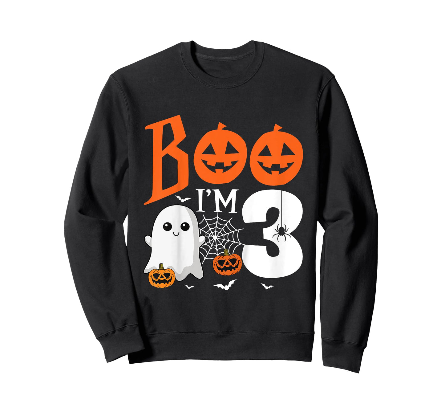 Kids Boo I'm 3 Yr Old 3rd Birthday Halloween Girl Boy Costume T-Shirt