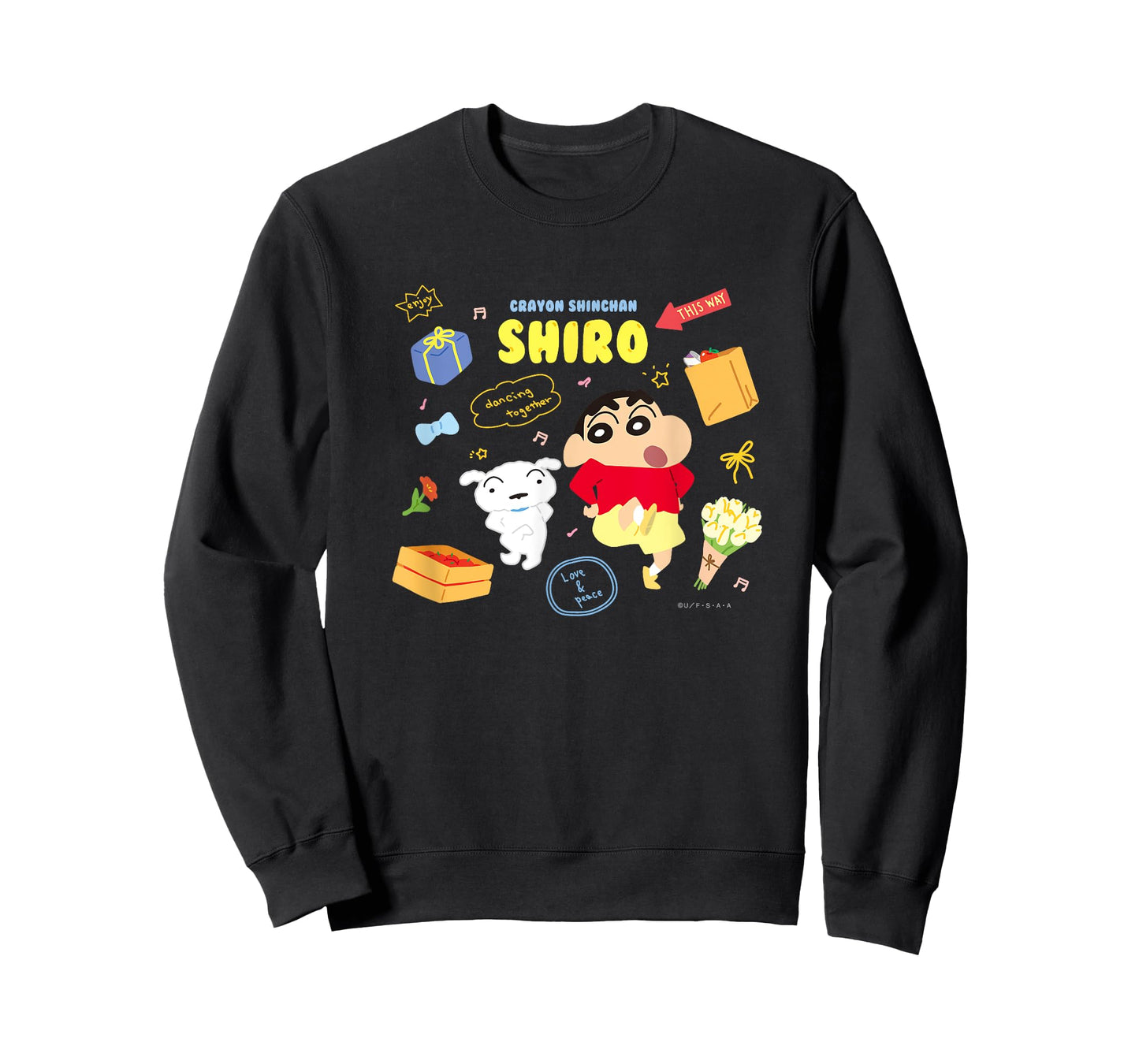 Crayon Shin-chan happy!Shiro Dance together T-Shirt