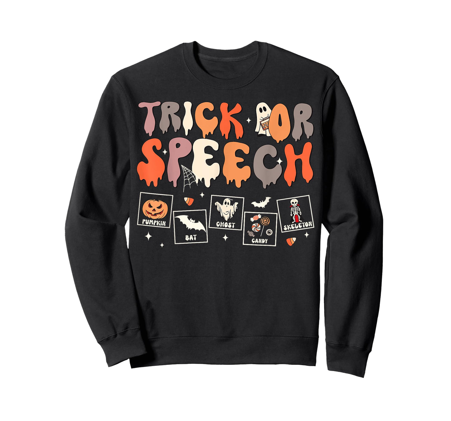 Retro Trick Or Speech SLP Speech Therapy Halloween Costume T-Shirt