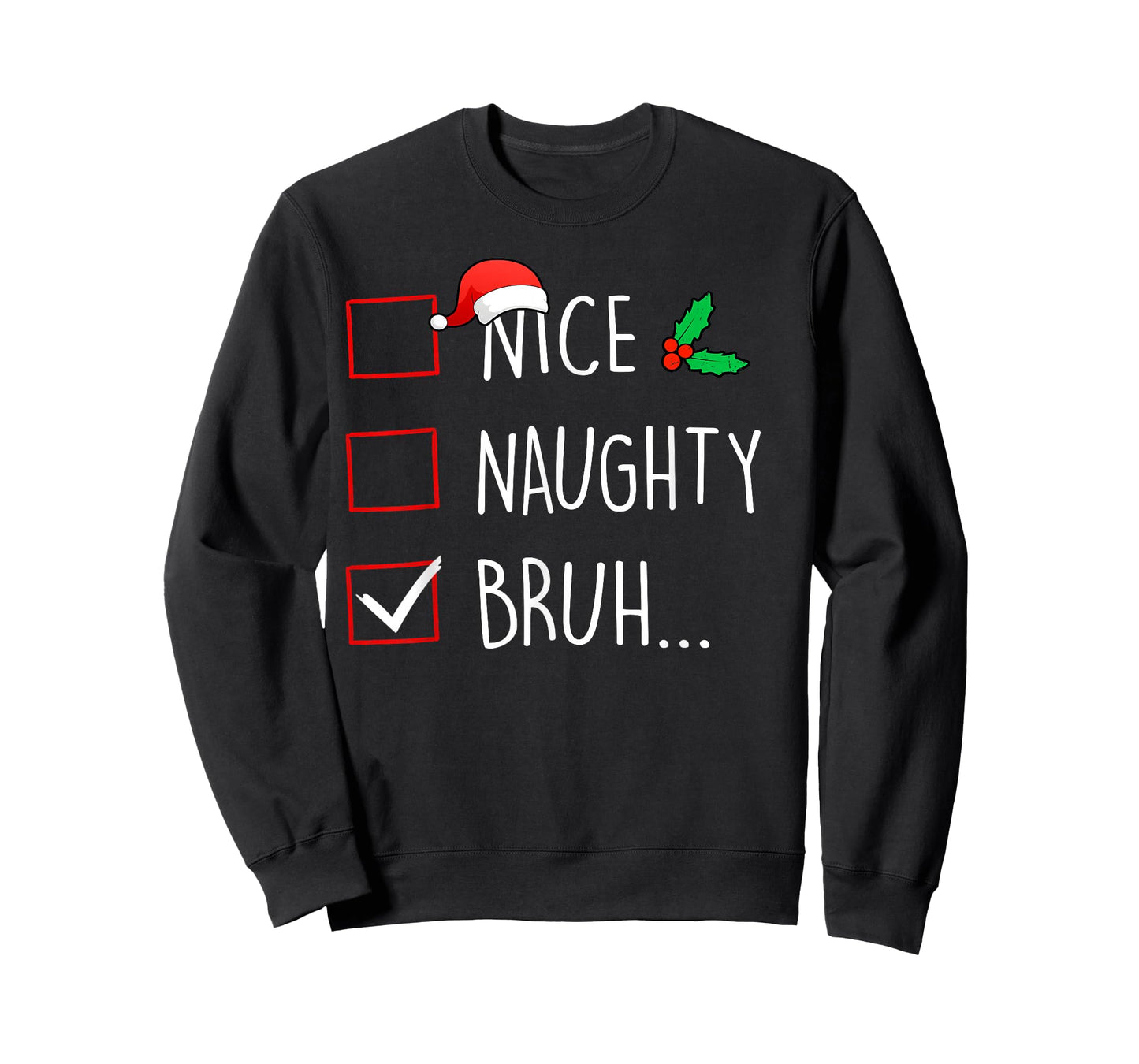 Nice Naughty Bruh Christmas Family Matching T-Shirt