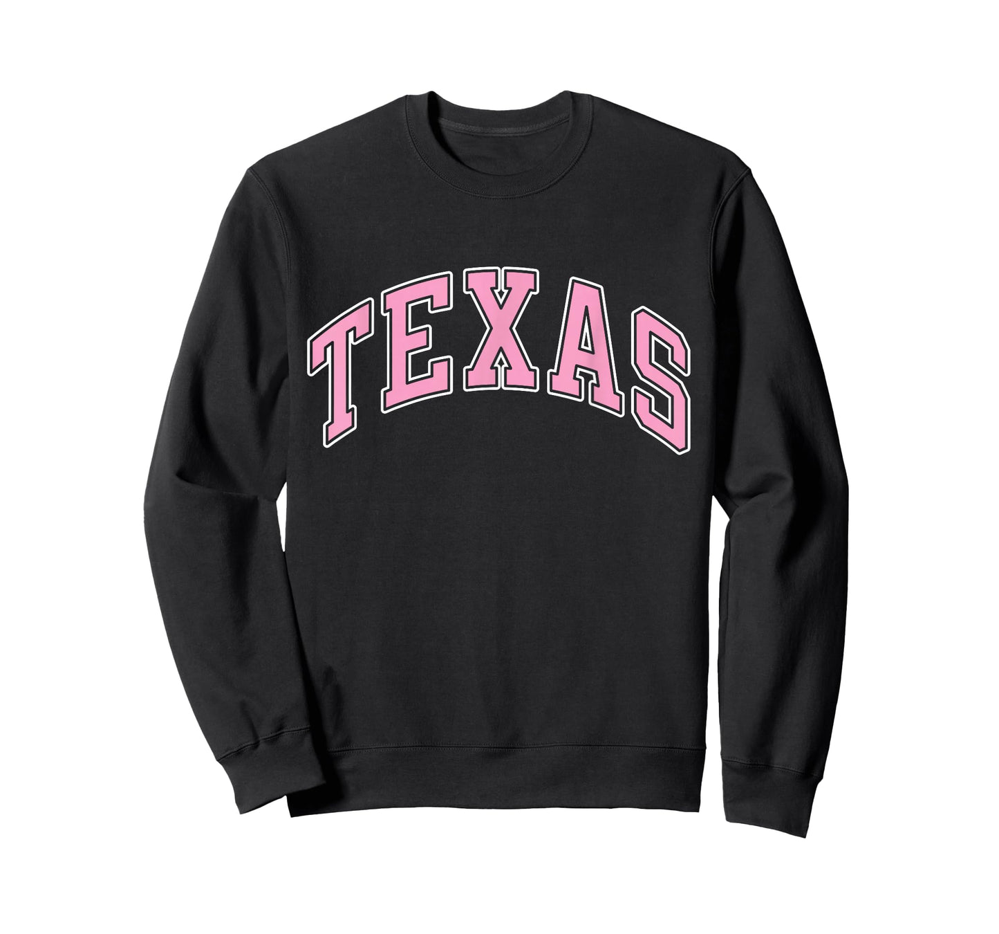 Texas Varsity Style Pink Text T-Shirt