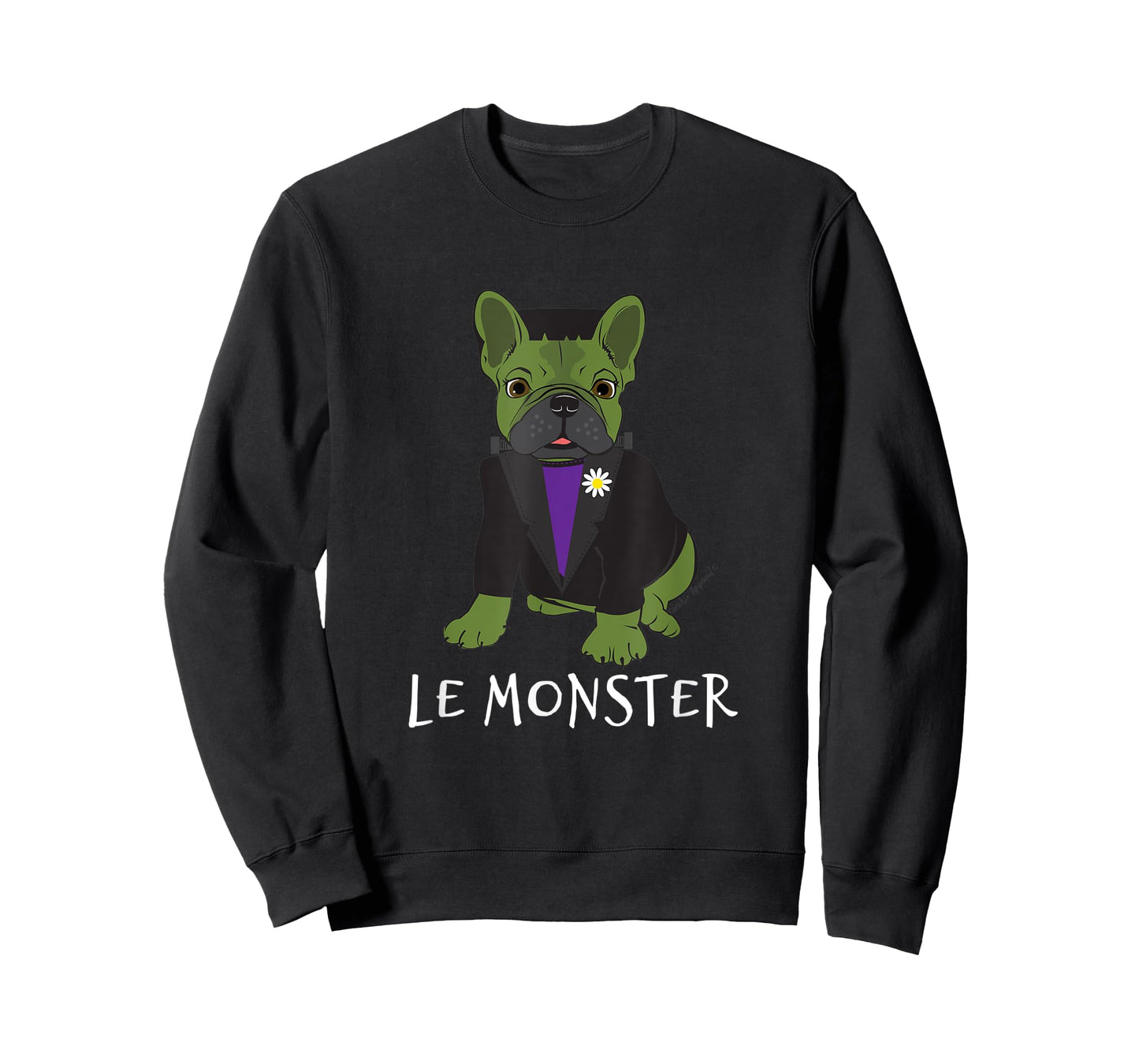 Le Monster Cute French Bulldog Halloween Men Women Kids T-Shirt