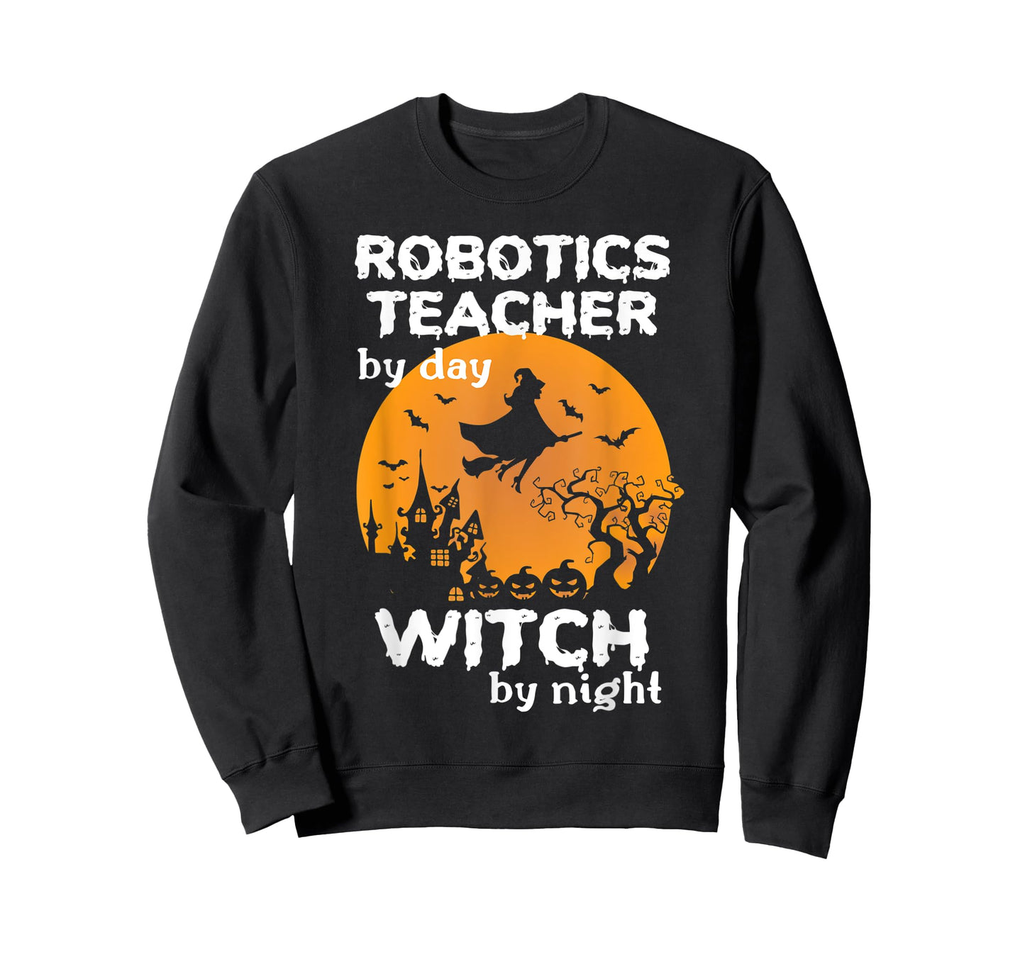 Funny Witch Pumpkin Robotics Teacher Halloween Costume T-Shirt
