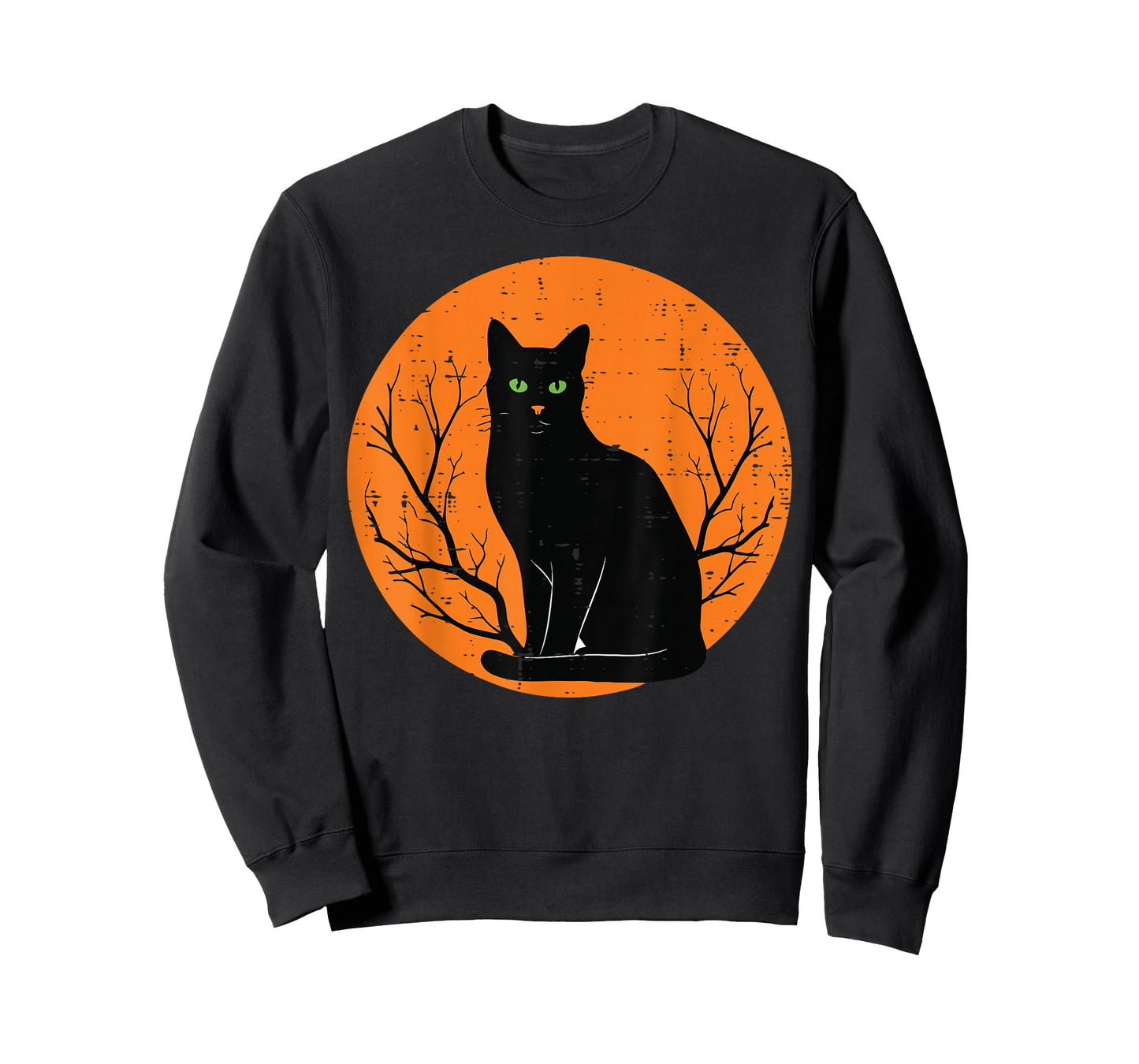 Halloween Black Cat Orange Moon Spooky Costume Men Women Kid T-Shirt