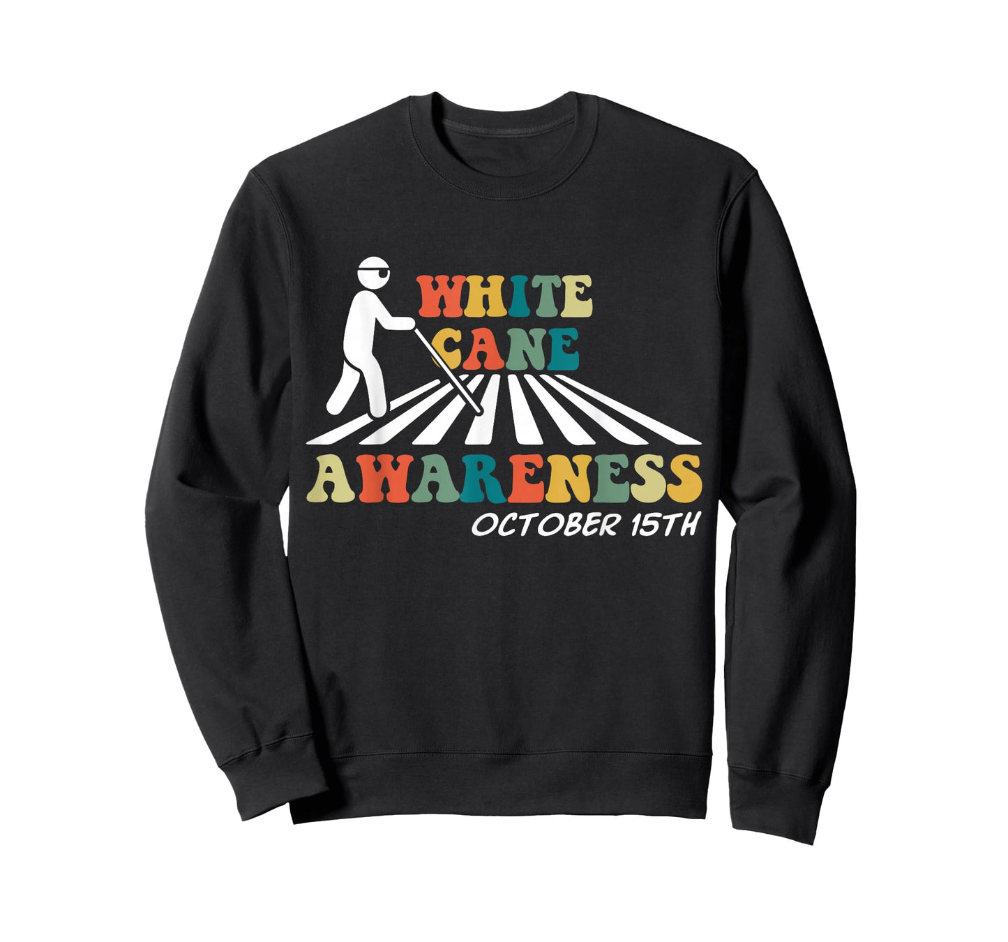 White Cane Awareness October 15th Retro Vintage T-Shirt