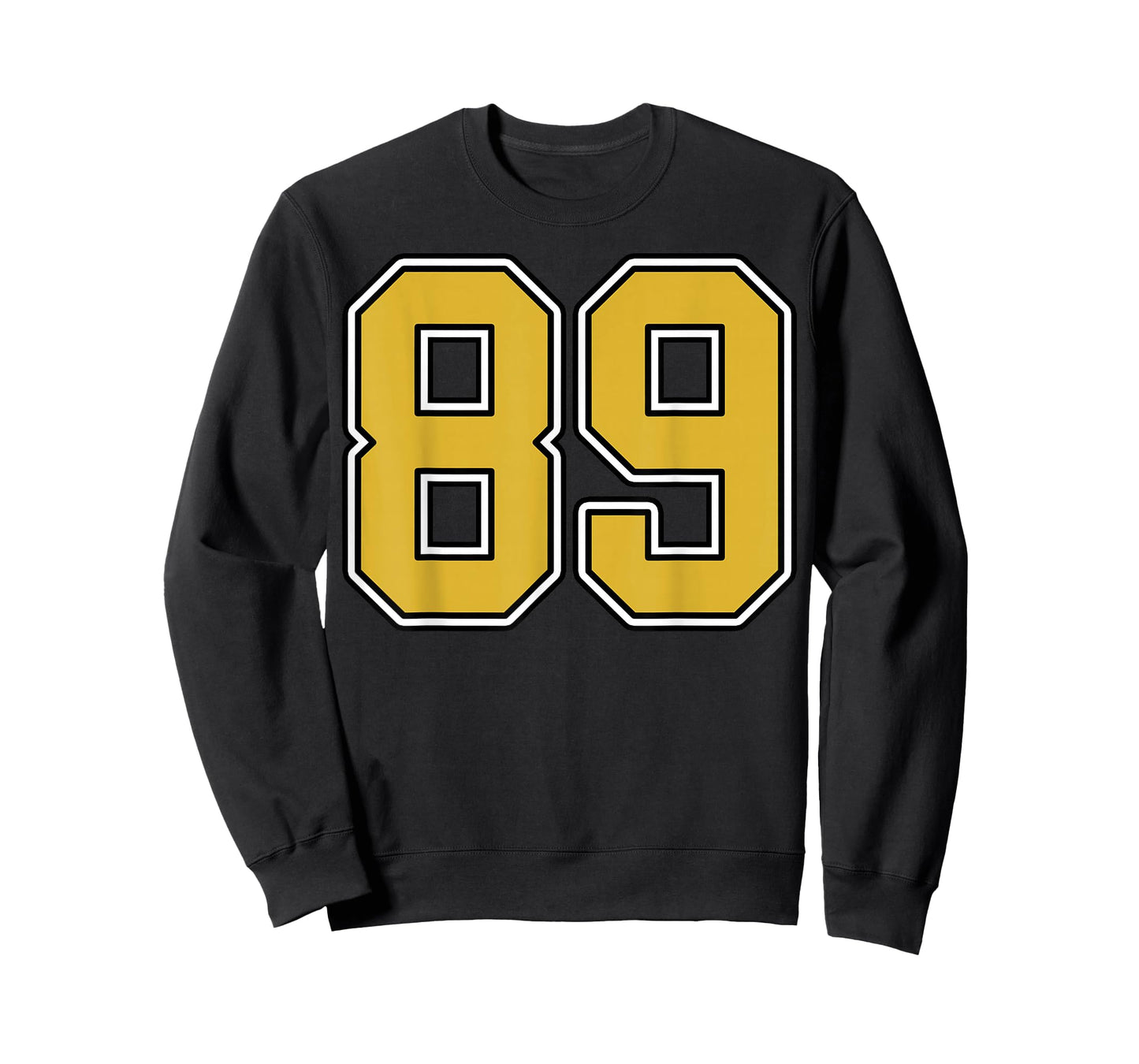 Old Gold Black White Sports Number 89 Jersey Uniform Player T-Shirt