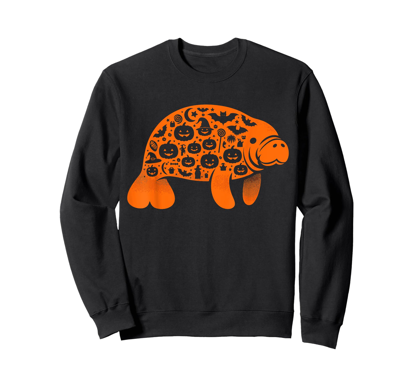 Funny Pumpkin Manatee Candy Halloween Mens Womens Kids T-Shirt