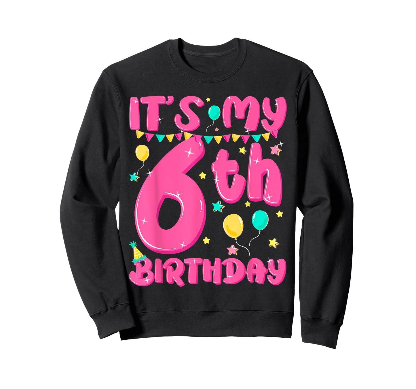 Cute It's My 6th Birthday 6 Six Year Old Kid Girl Pink Party T-Shirt