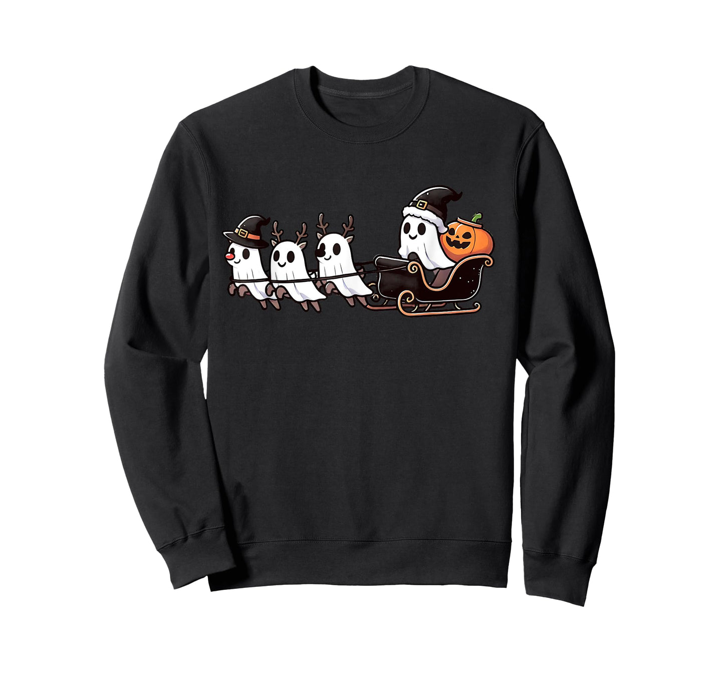 Halloween Christmas Santa's Reindeer Ghost Happy Ghost T-Shirt