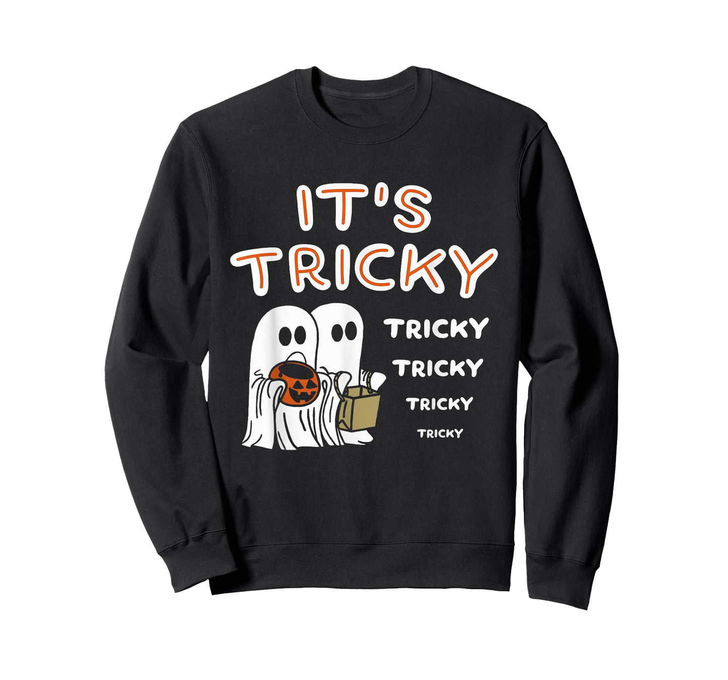 Funny Retro Ghosts Its Tricky Tricky Tricky Spooky Halloween T-Shirt