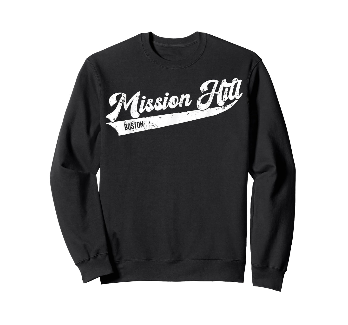 Mission Hill Boston Typographic Retro Distressed Design T-Shirt