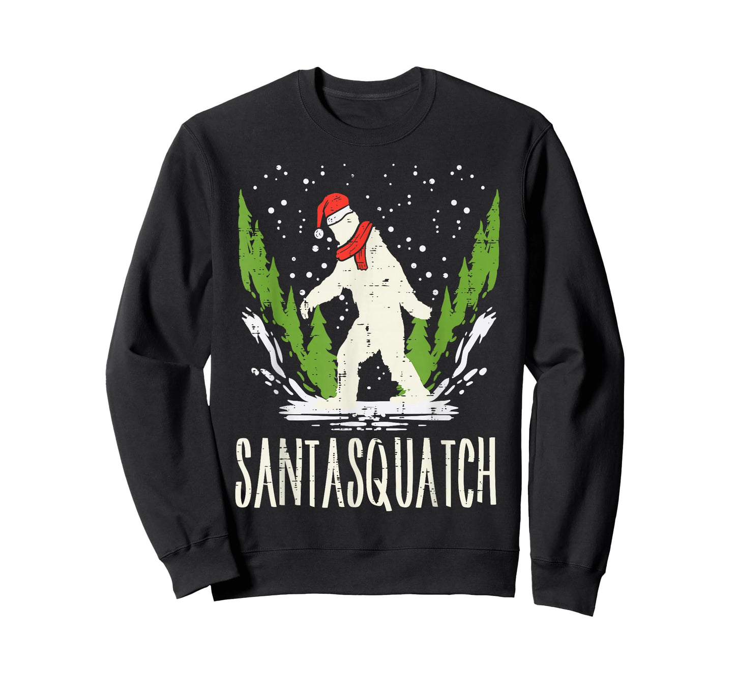 Bigfoot Sasquatch Santa Squatch Christmas Xmas Pajama PJ T-Shirt