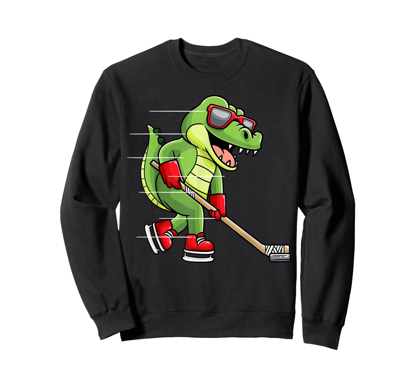 Crocodile Playing Ice Hockey Game Player Alligator T-Shirt