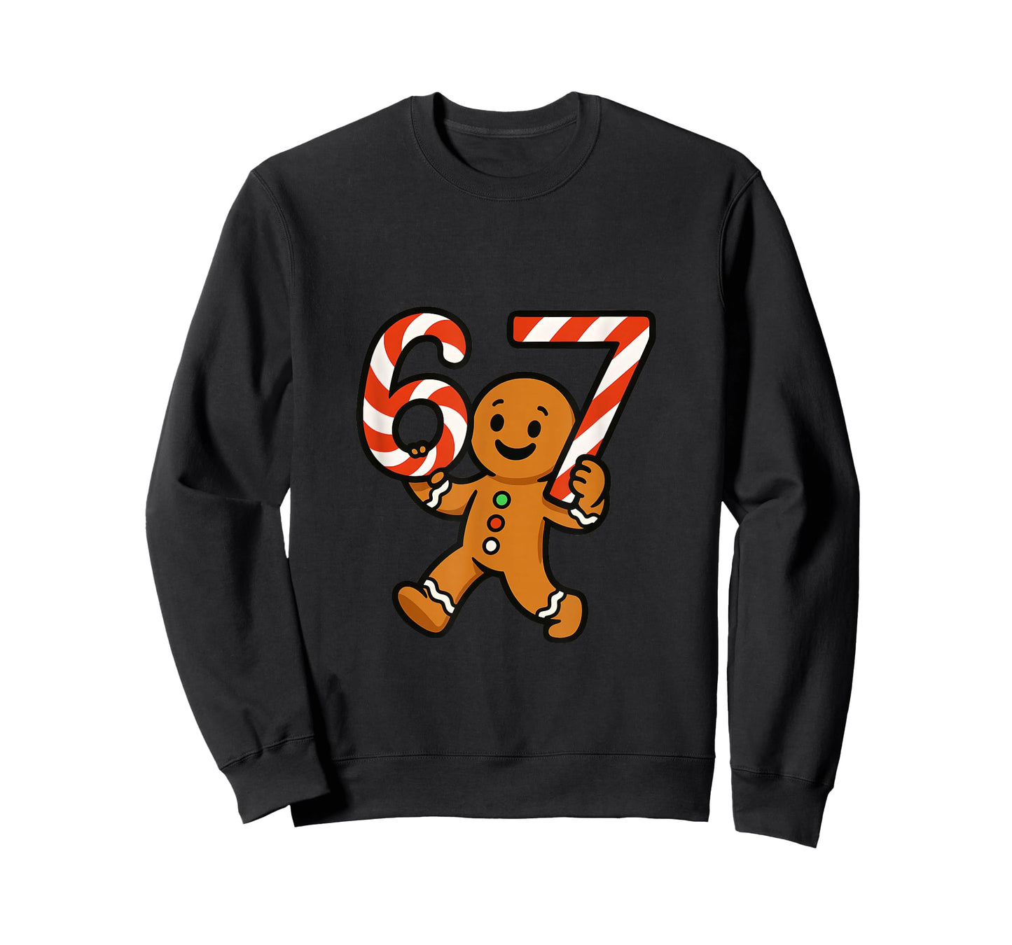 67 Christmas Gingerbreadman Candy Cane 6 7 Meme Xmas 67 T-Shirt