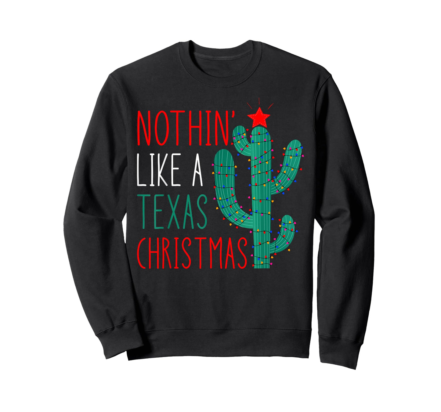 Cute Texas Christmas 2021 Family Matching Adult Unisex Black Crew Neck Short Sleeve T-Shirt