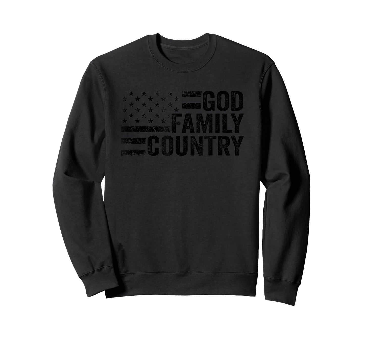 God Family Country - USA Patriotic Christian American Flag T-Shirt