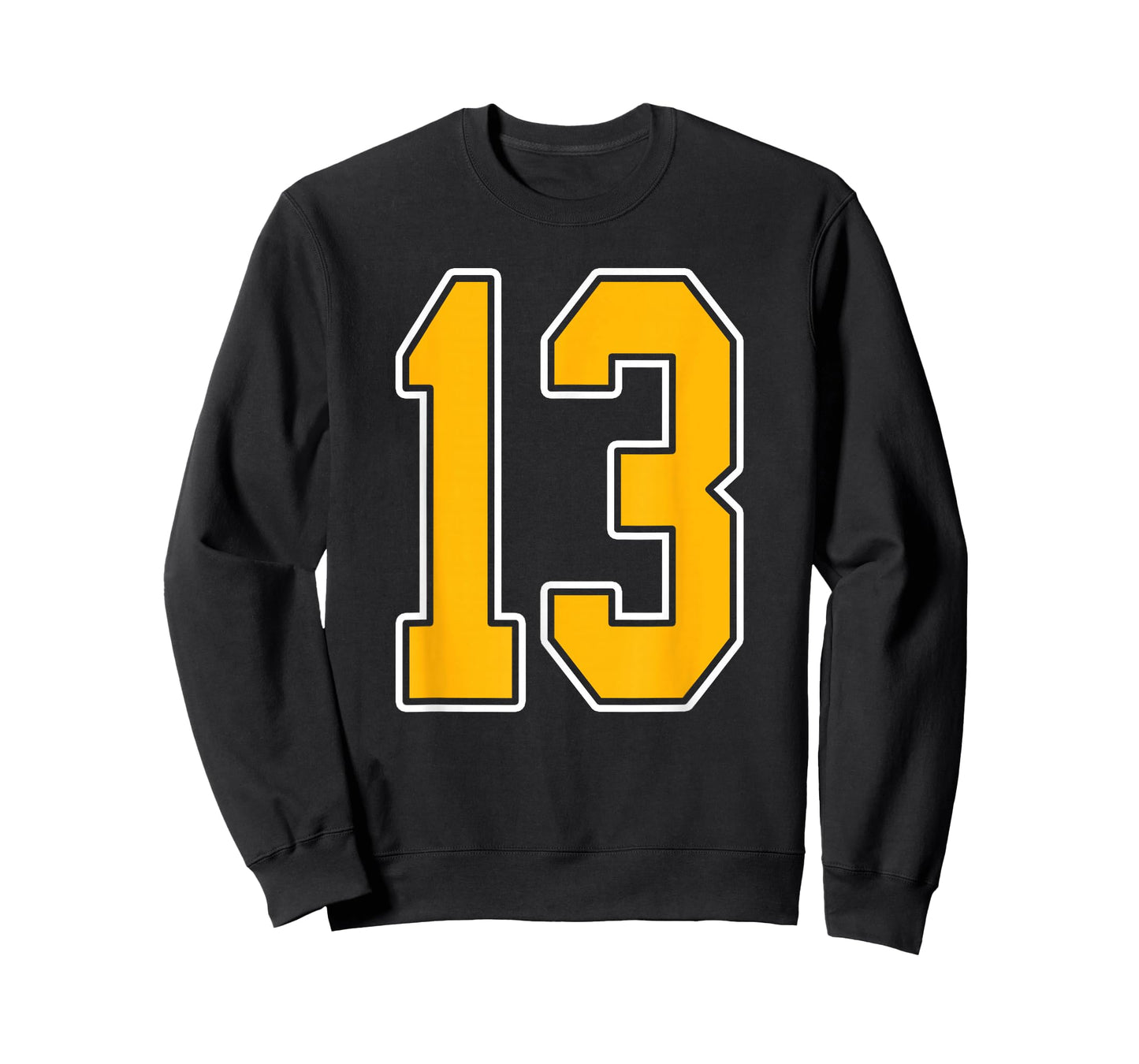 Gold and White Sports Number 13 Jersey Uniform Player T-Shirt