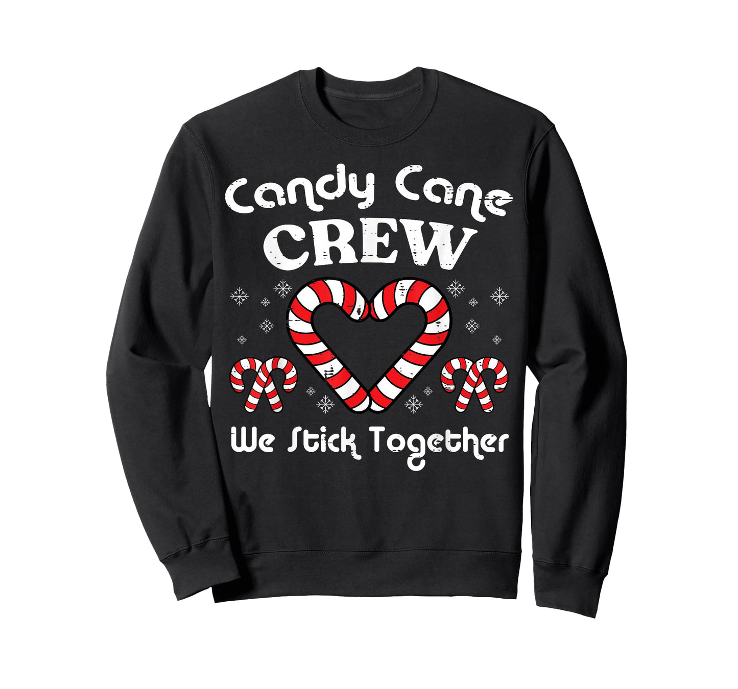 Christmas Candy Cane Crew Stick Together Xmas Women Men Kids T-Shirt
